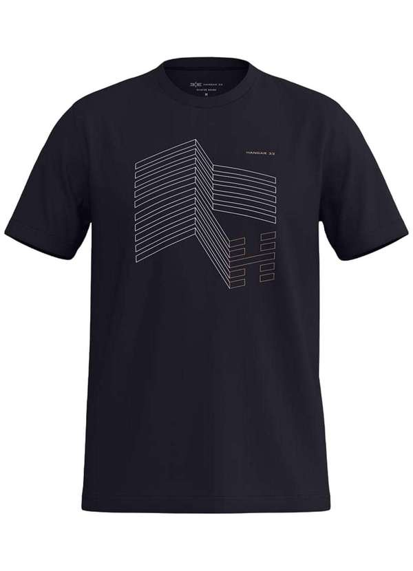 Hangar 33 - Camiseta Hangar 33 em Malha Cotton Estampada Preto Preto