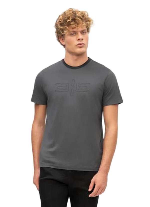 Hangar 33 - Camiseta Hangar 33 em Malha Estampada Cinza Cinza