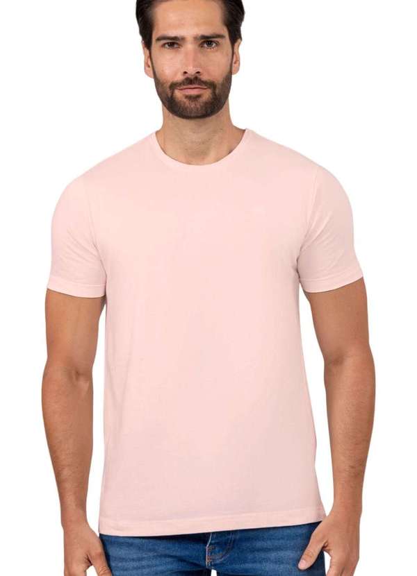 Hangar 33 - Camiseta Hangar 33 Malha Natural Rosa Cinza