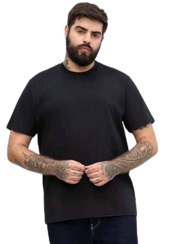 Hangar 33 - Camiseta Hangar 33 Plus Size Cotton Preto Preto