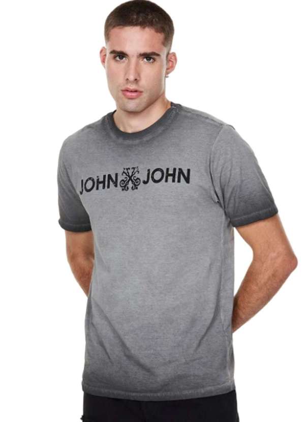 John John - Camiseta John John Regular Fit Basic Cinza Chumbo Cinza