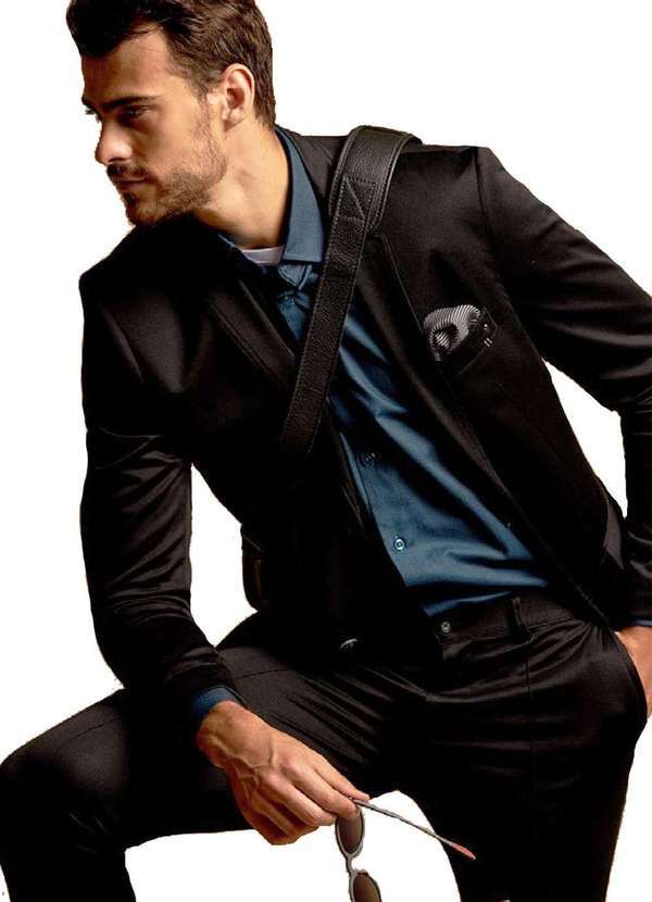 Danithais - Blazer Slim Angelo Campana Preto Preto
