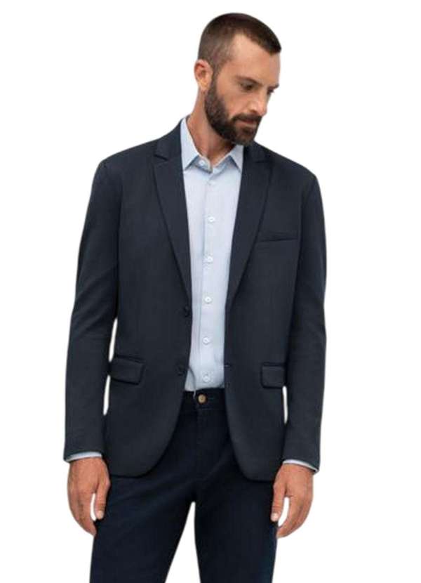 Hangar 33 - Blazer Slim Hangar 33 em Malha Azul Azul