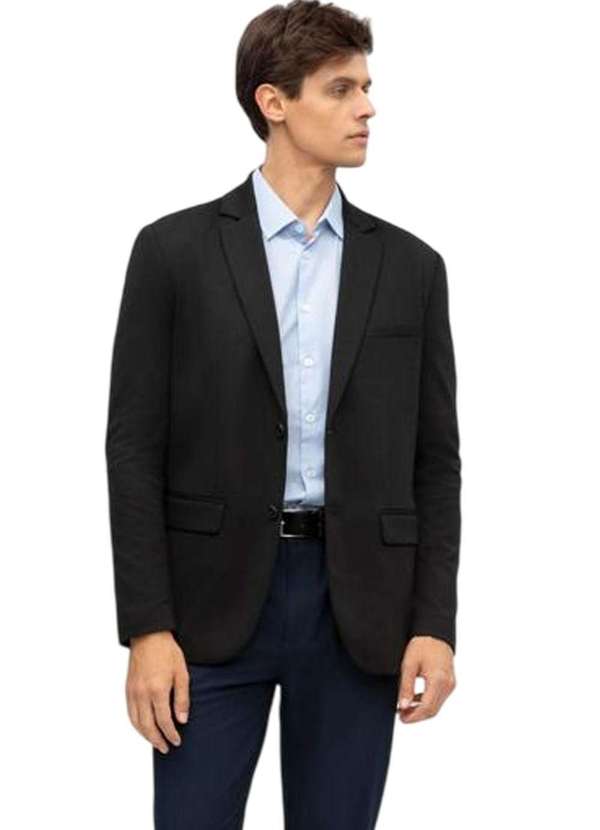 Hangar 33 - Blazer Slim Hangar 33 em Malha Preto Preto