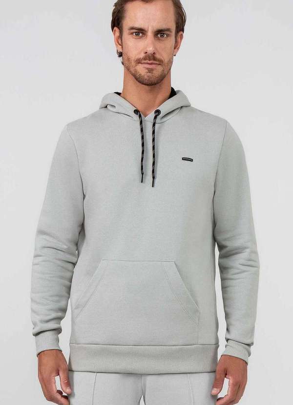 Hangar 33 - Blusao Moletom Hangar 33 3 Cabos com Capuz Cinza Cinza