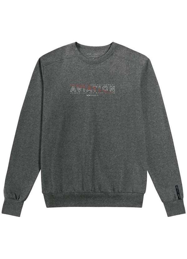 Hangar 33 - Blusao Moletom Hangar 33 3 Cabos Mesclado Cinza Cinza