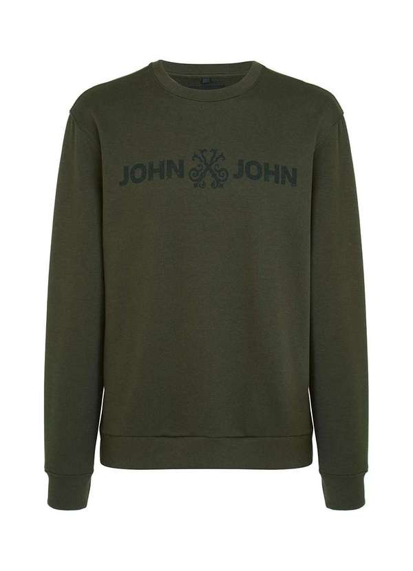 John John - Casaco Moletom John John New Basic Verde Militar Verde