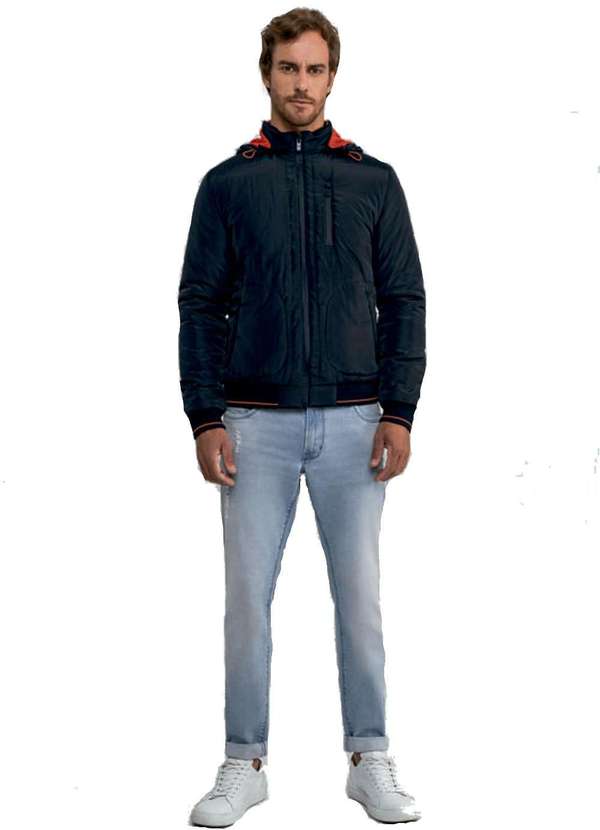Hangar 33 - Jaqueta Nylon Hangar 33 Forrada com Capuz Marinho Imperio Azul 2