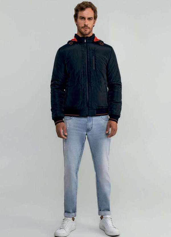 Hangar 33 - Jaqueta Nylon Hangar 33 Forrada com Capuz Marinho Imperio Azul 5