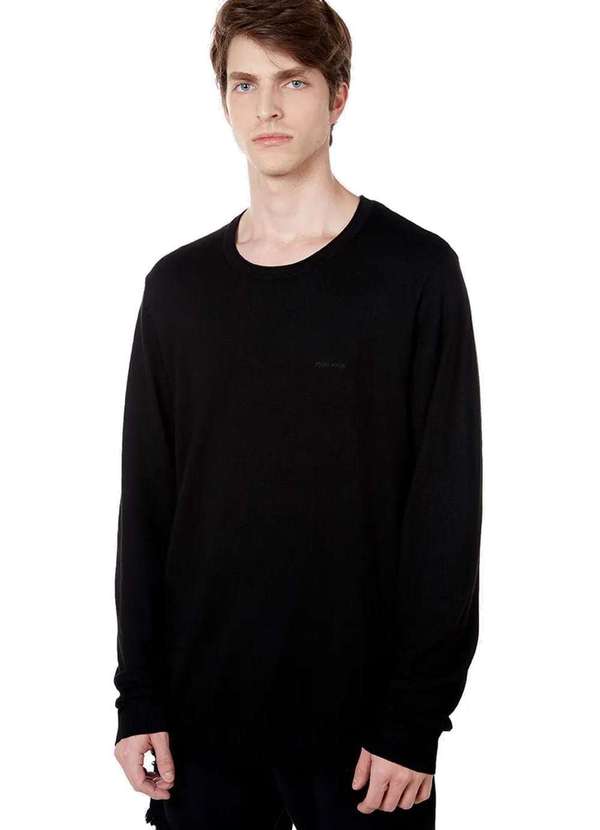 John John - Suéter Tricot John John New Basic Preto Preto