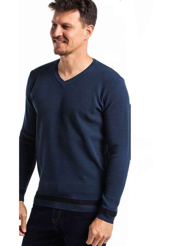 Vibrus - Suéter Vibrus Decote V Azul Azul