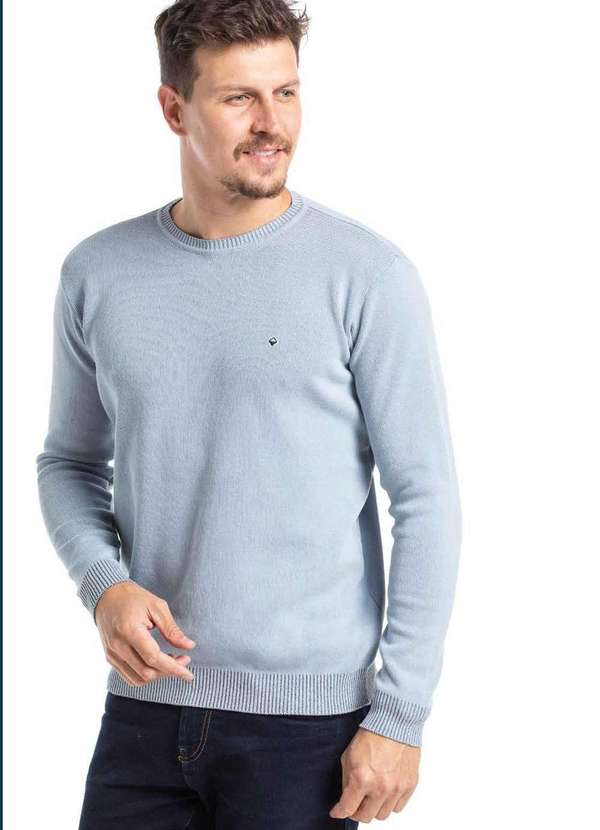 Vibrus - Suéter Vibrus Liso Azul Claro Azul