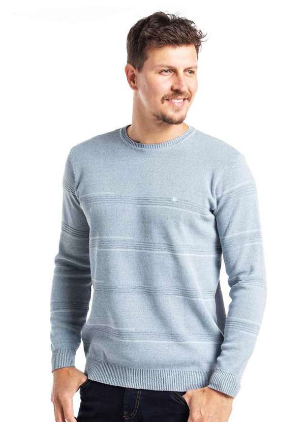 Vibrus - Suéter Vibrus Listrado Azul Candy Azul