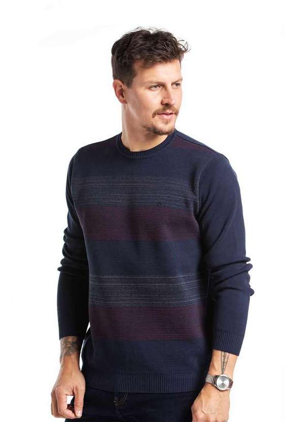 Vibrus - Suéter Vibrus Listrado Azul Azul