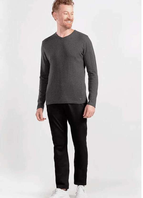 Aramis - Tricot Aramis Gola V Cinza Cinza