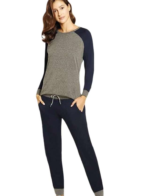 Lupo - Pijama Longo Lupo Loungewear Azul Azul