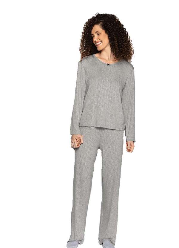 Lupo - Pijama Longo Lupo Poa Cinza Cinza