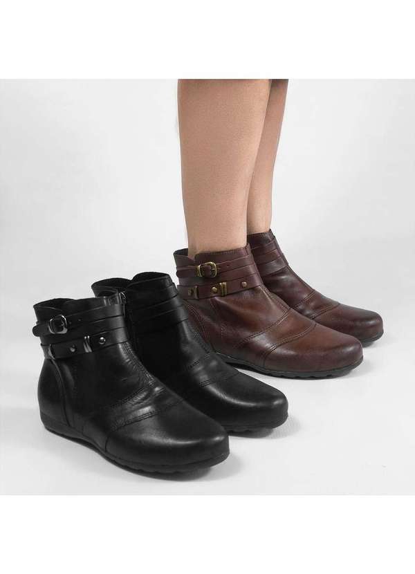 Zatta Calcados - Bota Couro Flat Fivela Rafa Marrom 4