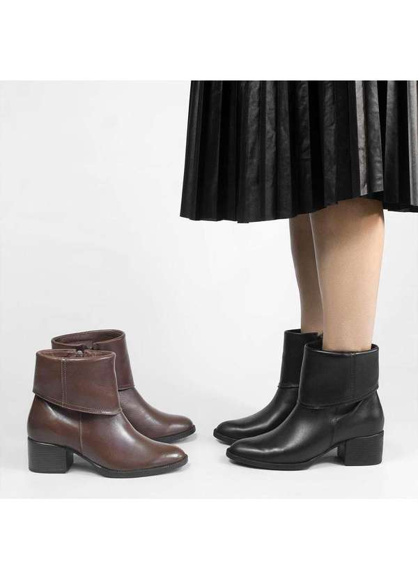 Zatta Calcados - Bota Couro Salto Bloco Medio Samantha Preto 5