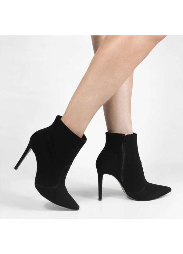 Bota Salto Fino Bota Cano Baixo Nobuck Glam Vizzano Bota Salto