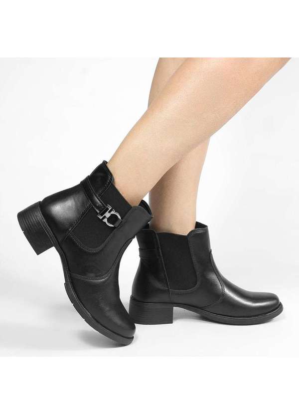 Zatta Calcados - Bota Zatta Chelsea Elastico Fivela Monique Preto