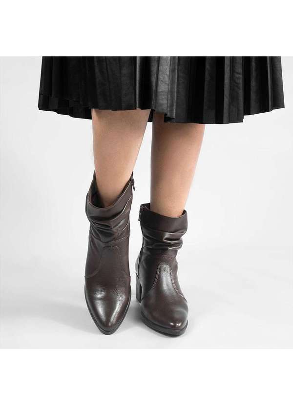 Zatta Calcados - Bota Zatta Drapeada Couro Scarlet Marrom 3