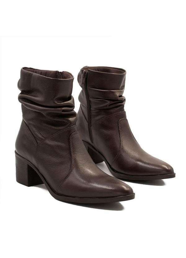 Zatta Calcados - Bota Zatta Drapeada Couro Scarlet Marrom 5