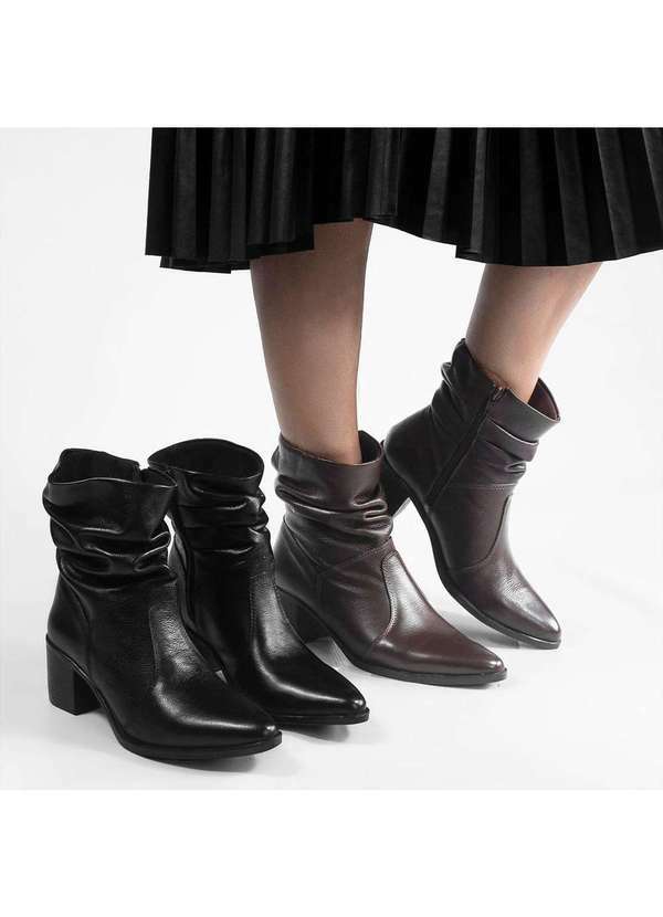 Zatta Calcados - Bota Zatta Drapeada Couro Scarlet Marrom 7