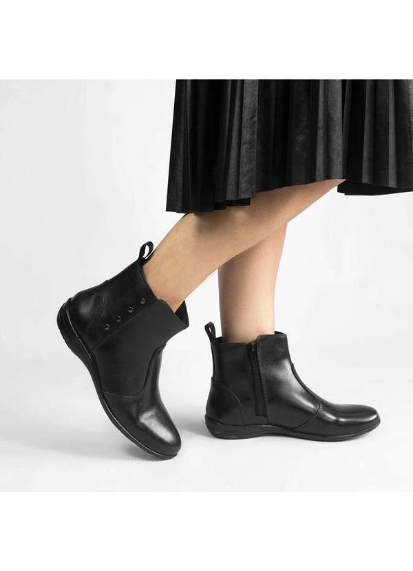 Zatta Calcados - Bota Zatta Flat Cano Baixo Maysha Preto