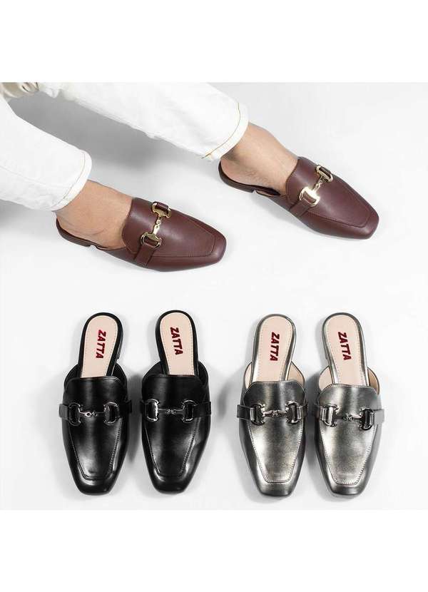 Zatta Calcados - Mule Zatta Fivela Lourenca Cinza 6