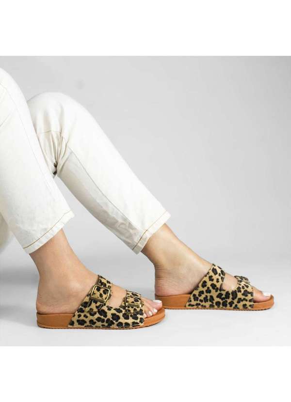 Zatta Calcados - Papete Fivela Bianca Animal Print Estampado