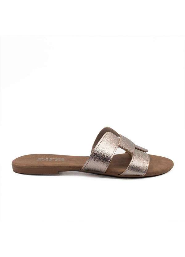 Zatta Calcados - Rasteira H Couro Milena Dourado 4