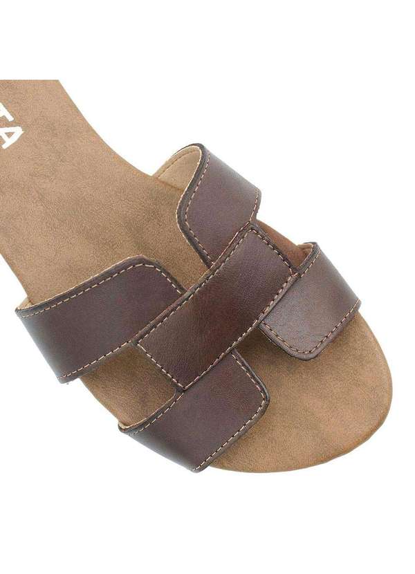 Zatta Calcados - Rasteira H Couro Milena Marrom 4