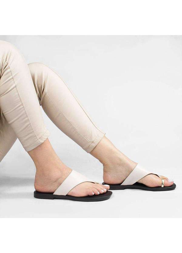 Zatta Calcados - Rasteira Zatta de Dedo Metal Alaide Branco