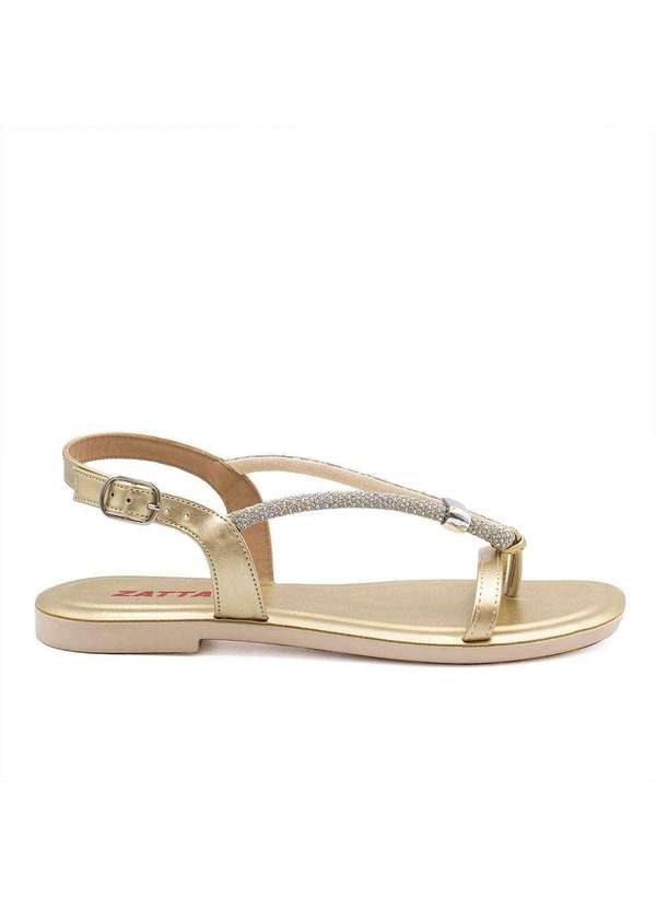 Zatta Calcados - Rasteira Zatta Strass Ajustavel Poliana Dourado 2