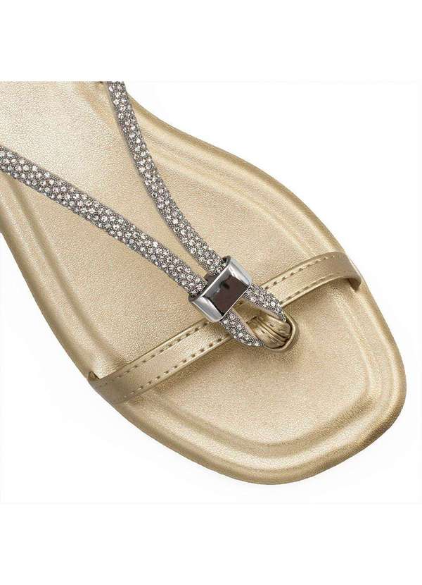 Zatta Calcados - Rasteira Zatta Strass Ajustavel Poliana Dourado 5