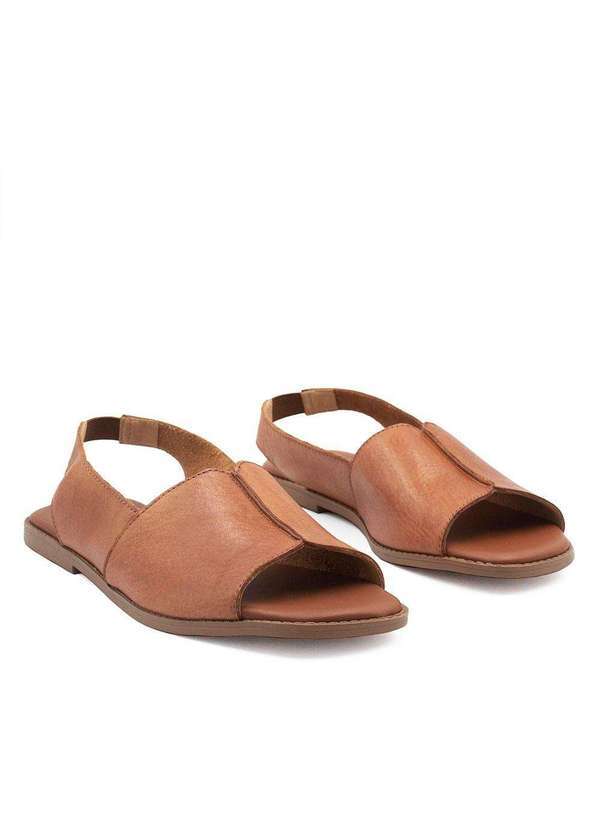 Zatta Calcados - Sandalia Rasteira Bx Couro Fechada Francisca Marrom 4