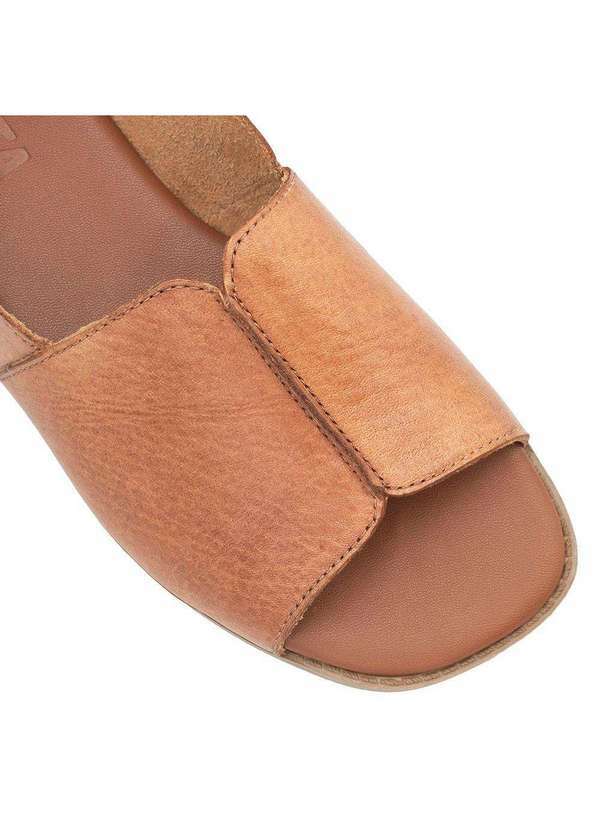 Zatta Calcados - Sandalia Rasteira Bx Couro Fechada Francisca Marrom 5