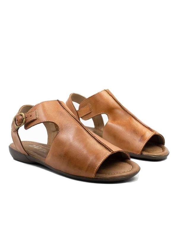 Zatta Calcados - Sandalia Rasteira Fechada Flat Mia Marrom 4