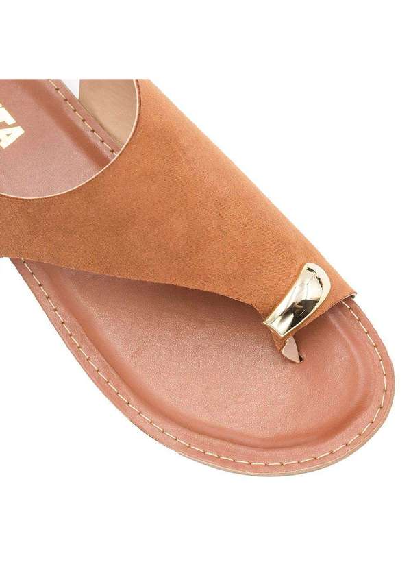 Zatta Calcados - Sandalia Rasteira Zatta Detalhe Dedo Barbara Marrom 9