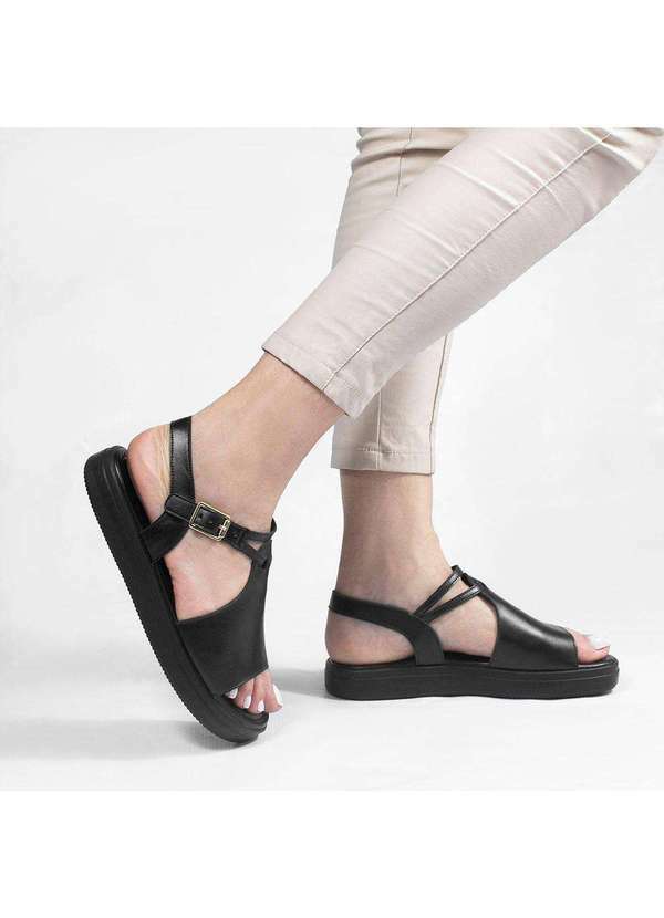 Zatta Calcados - Sandalia Rasteira Zatta Flat Alegra Preto
