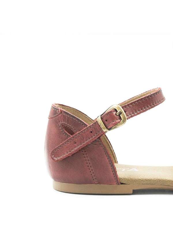 Zatta Calcados - Sandalia Zatta Rasteira Couro H Fechada Melina Vermelho 7