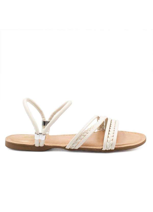 Zatta Calcados - Sandalia  Zatta Rasteira Trancada Bella Branco 2