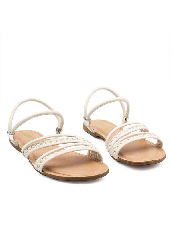 Zatta Calcados - Sandalia  Zatta Rasteira Trancada Bella Branco 5