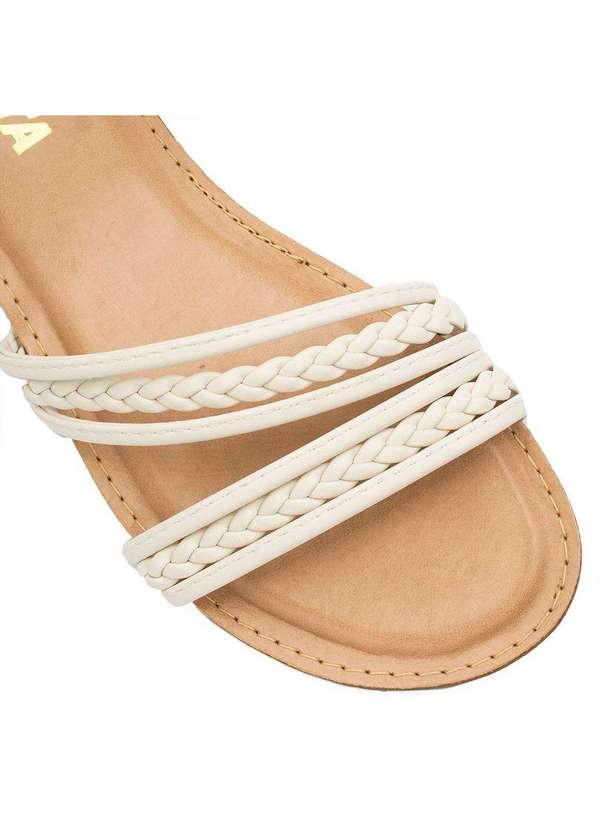 Zatta Calcados - Sandalia  Zatta Rasteira Trancada Bella Branco 7