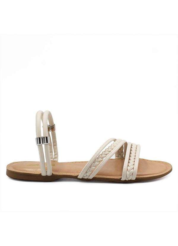 Zatta Calcados - Sandalia  Zatta Rasteira Trancada Bella Branco 8