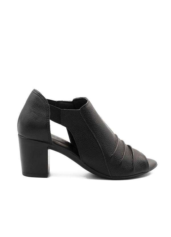 Zatta Calcados - Peepboot Salto Bloco Couro Pietra Preto 2