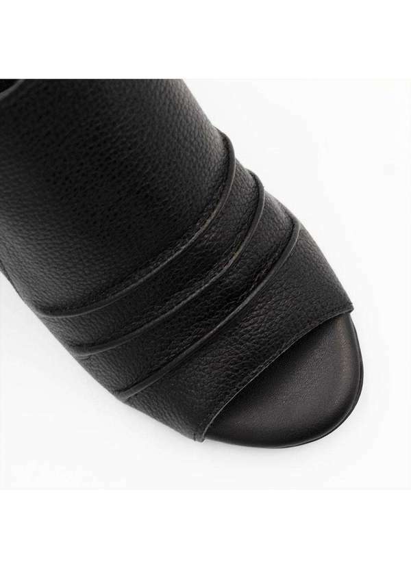 Zatta Calcados - Peepboot Salto Bloco Couro Pietra Preto 3