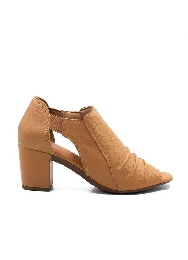 Zatta Calcados - Peepboot Salto Bloco Couro Pietra Marrom 2