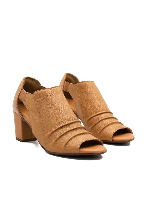 Zatta Calcados - Peepboot Salto Bloco Couro Pietra Marrom 4